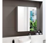 Nes Home Dark Grey 600mm Bathroom Mirror Cabinet With Shelf Storage