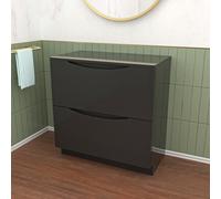 Nes Home Dark Grey 800mm 2 Drawer Work Top Freestanding Bathroom Vanity Unit