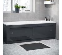 Nes Home Dark Grey PVC 1800mm 2 Sliding Doors Bath Front Panel