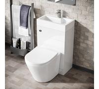 Nes Home Debra 2 In 1 Compact Basin And Btw Rimless Toilet Combo Space Save Cloakroom