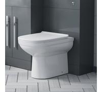 Nes Home Debra Back To Wall Ceramic Wc Toilet Pan With Soft Close Seat