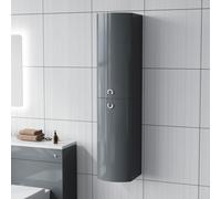Nes Home Dene 1400 mm Bathroom Wall Hung Cabinet Storage Tall Shelf Furniture Anthracite