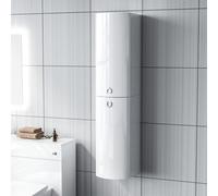 Dene 1400 mm Bathroom Wall Hung Cabinet Storage Tall Shelf Furniture White