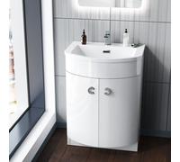 Nes Home Dene 600mm Freestanding Basin Vanity Unit White