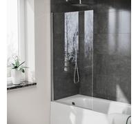 Nes Home Denver 800 mm Chrome Framed Pivot Swing Door Bath Screen Reversible