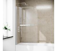 Nes Home Denver Frameless Bath Shower Screen With Glass Swing Door And Towel Bar