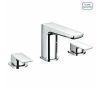 Nes Home Designer Chrome 3 Hole Deck Mounted Bath Filler Tap in Silver Nes Home Silver