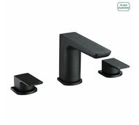 Nes Home Designer Matt Black Bath Filler Taps Basin Mixer 4 Tap Hole Deck Mounted