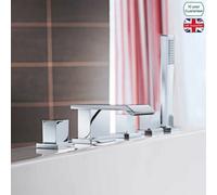 Nes Home Devon Waterfall Deck Mounted 5 Hole Bath Shower Mixer