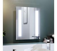 Nes Home Dual Bar LED 390 x 500mm Battery powered Bathroom Mirror in Silver Nes Home Silver