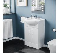 Nes Home Dyon 550mm Floorstanding Basin Vanity Unit White