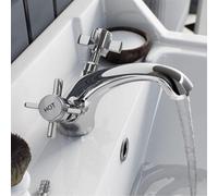 Nes Home Edwardian Traditional Bathroom Cross Head Sink Basin Mono Mixer Chrome