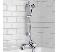 Nes Home Elford Bath Filler Shower Mixer Tap & Slider Rail Handset Kit Chrome
