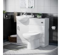 Ellen 950mm Vanity Basin Unit, WC Unit & Elso Back To Wall Toilet White