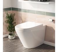 Nes Home Elliss Round Back To Wall Rimless Toilet Pan + Soft Close Seat