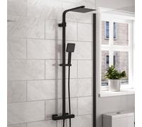 Nes Home Exposed 2 Way Thermostatic Mixer Shower Set With Shower Head & Handheld Matte Black Nes Home Black