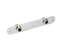 Nes Home | Exposed Easy fit Wall Plate Fixing Shower Bar Valves Brass Bathroom Chrome