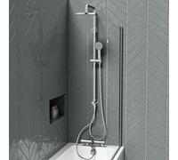 Nes Home Exposed Shower Set 3 Mode Handset & Thermostatic Bath Mixer - Chrome