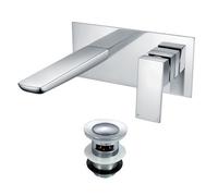 Nes Home Finn Wall Mounted Basin Mixer Tap & Basin Waste Chrome