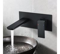 Nes Home Finn Wall Mounted Basin Mixer Tap & Waste Black Matte