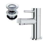 Nes Home Fiona Cloakroom Basin Mini Mixer Tap And Sprung Slotted Waste