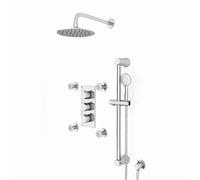 Nes Home Round 3 Way Concealed Shower Mixer Valve,Shower head,handset Rail kit,Body Jets