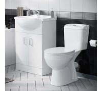 Nes Home Gloss White 550mm Vanity Unit And Close Coupled Toilet