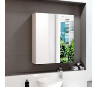 Nes Home Gloss White 600mm Bathroom Mirror Cabinet With Shelf Storage