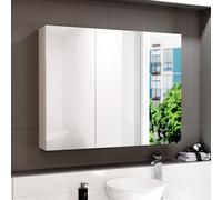 Nes Home Gloss White 900mm Bathroom Mirror Cabinet With Shelf Storage