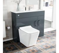 Nes Home Grey 1000mm Freestanding Slimline Vanity Basin Wc Unit Btw Toilet