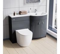 Nes Home Grey 1100 Rh Back To Wall Soft Close Toilet & Resin Basin