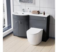 Nes Home Grey 1100mm Lh Btw Soft Close Toilet & Resin Basin