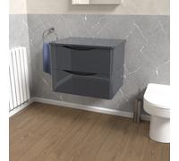 Nes Home Grey 600mm Bathroom Wall Hung Vanity With Worktop