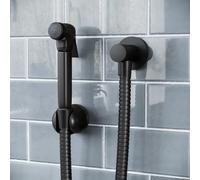 Nes Home Handheld Bidet Spray Kit Matt Black Shattaf Douche, Holder, Hose,shutoff Valve Set