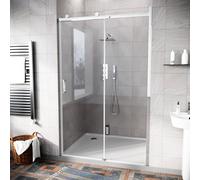 Nes Home Hardwick 1000mm Frameless Sliding Shower Enclosure 8mm Clear Tempered Glass
