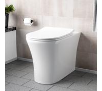 Nes Home Henley Modern Bathroom Rimless Back to Wall Toilet with Soft Close Seat