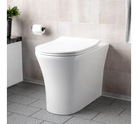 Nes Home Henley Modern Bathroom Rimless Back To Wall Toilet With Soft Close Seat White