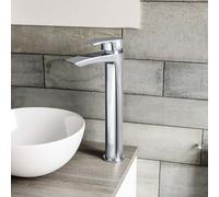 Nes Home High Rise Basin Mono Mixer Tap Chrome in Metallic Silver Nes Home Metallic Silver
