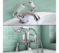 Nes Home Imperior Bath Filler Shower Mixer & Monobloc Tap Chrome