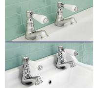 Nes Home Imperior Bathroom Basin & Bath Tap Set Chrome