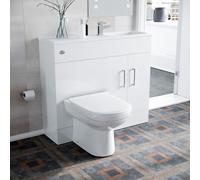 Nes Home James 1000mm Freestanding White Slimline Vanity, Basin, Wc Unit Btw Toilet