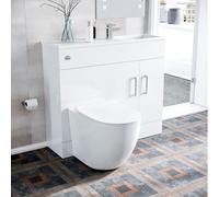 Nes Home James 1000mm Freestanding White Slimline Vanity Basin & Wc Unit & Btw Toilet