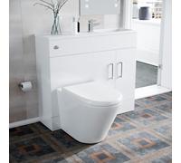 Nes Home James 1000mm White Slimline Vanity Basin, Wc Unit & Btw Rimless Toilet