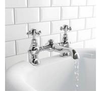 Nes Home Kano Traditional Chrome Bathroom Bath Filler Mixer Tap - Premium Solid Brass