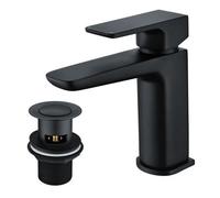 Nes Home Keninton Bathroom Basin Mono Mixer Black Matt Tap & Waste