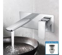 Nes Home Keninton Wall Mounted Basin Mixer Tap With Basin Waste