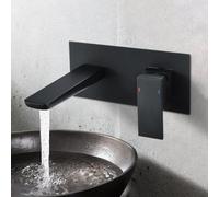 Nes Home Kenson Wall Mounted Basin Mixer Black Matt Tap Nes Home Black