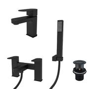 Nes Home Kevon Mono Basin Mixer, Bath Shower Mixer And Handset Kit & Waste
