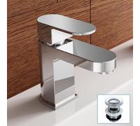 Nes Home Kevon Mono Basin Mixer & Waste Chrome in Silver Nes Home Silver