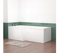 Nes Home L Shaped Left Hand 1800mm Curved Shower Bath Acrylic